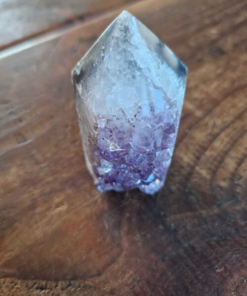 Alternative view of Premium Amethyst Quartz Purple Druzy Side Point 1 Crystal Tower 221g H8xW5xD4.5cm