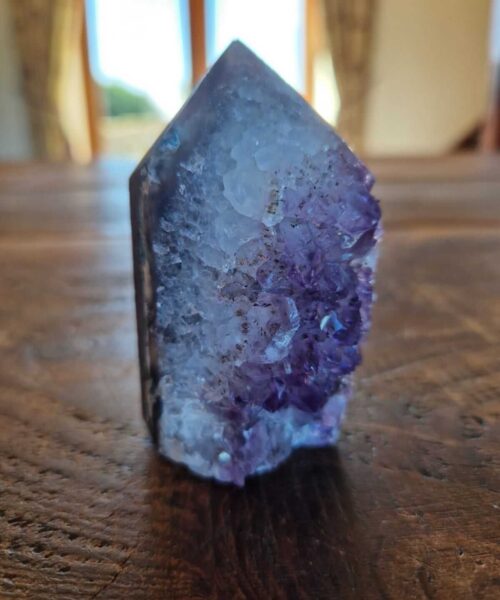 Premium Amethyst Quartz Purple Druzy Side Point 1 Crystal Tower 221g H8xW5xD4.5cm - Image 3