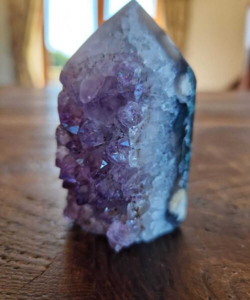 Premium Amethyst Quartz Purple Druzy Side Point 1 Crystal Tower 221g H8xW5xD4.5cm - Image 4