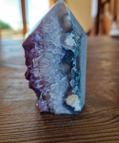 Premium Amethyst Quartz Purple Druzy Side Point 1 Crystal Tower 221g H8xW5xD4.5cm - Image 5