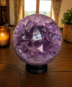 HUGE / Giant Large Amethyst Sphere 1, Premium Grade Purple Quartz Geode Crystal 4.069g – 15cm Diameter