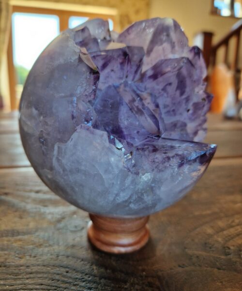 HUGE / Giant Large Amethyst Sphere 6, Premium Grade Purple Quartz Geode Crystal 2.418g – 14cm Diameter - Image 3