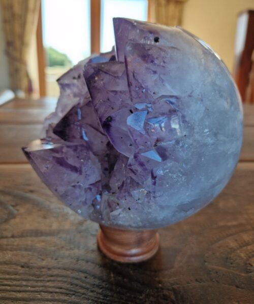 HUGE / Giant Large Amethyst Sphere 6, Premium Grade Purple Quartz Geode Crystal 2.418g – 14cm Diameter - Image 4