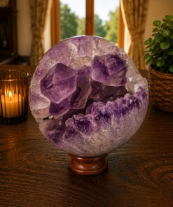 HUGE / Giant Large Amethyst Sphere 7, Premium Grade Purple Quartz Geode Crystal 2.199g – 13cm Diameter