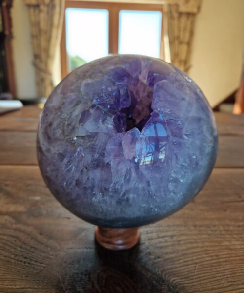 Alternative view of HUGE / Giant Large Amethyst Sphere 8, Premium Grade Purple Quartz Geode Crystal 3.710g – 14.5cm Diameter