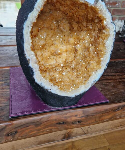 Alternative view of Citrine Geode 429 Crystal Cluster Druzy Premium Grade 10.81kg H26xW20xD22cm