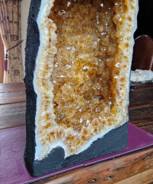 Alternative view of Citrine Geode 435 Crystal Cluster Druzy Premium Grade 21.05kg H41xW25xD18cm