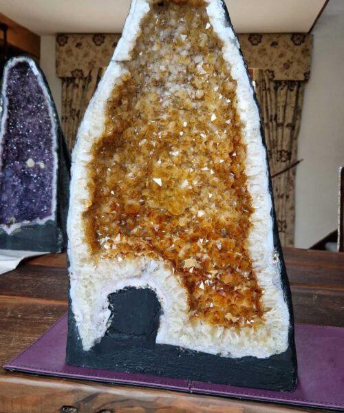 Tall Citrine Geode 444 Crystal Cluster Druzy Premium Grade 32.76kg H51xW30xD21cm - Image 9