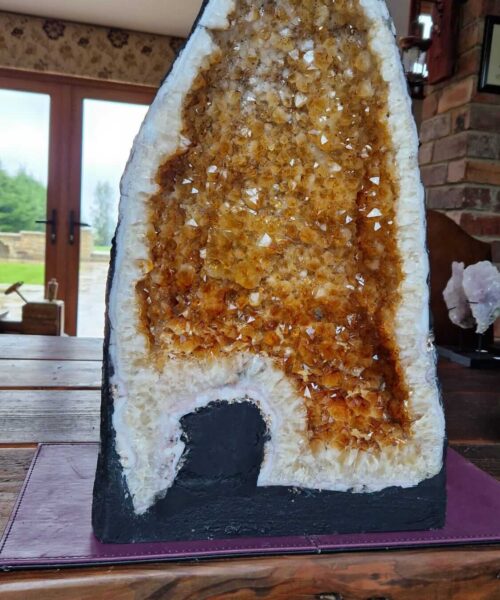 Alternative view of Tall Citrine Geode 444 Crystal Cluster Druzy Premium Grade 32.76kg H51xW30xD21cm