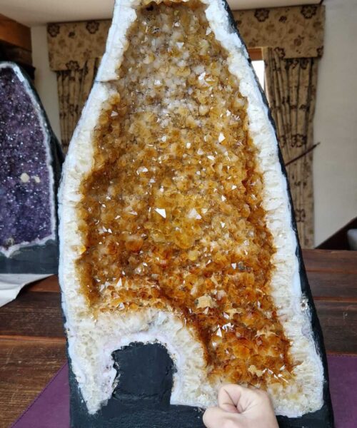 Tall Citrine Geode 444 Crystal Cluster Druzy Premium Grade 32.76kg H51xW30xD21cm - Image 6