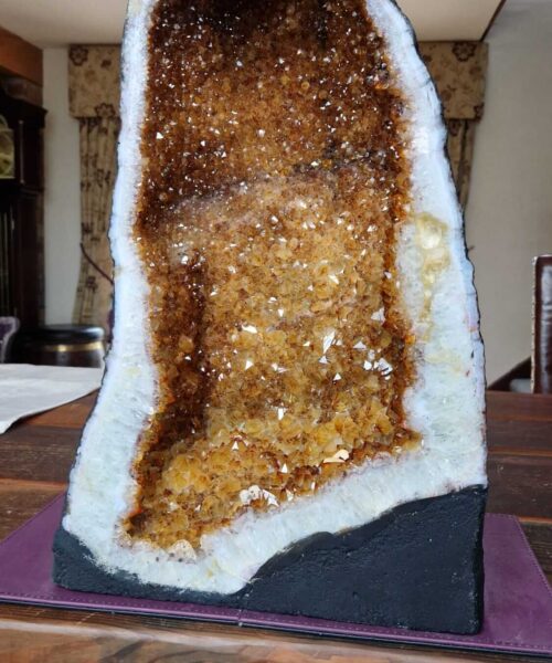 Tall Citrine Geode 445 Crystal Cluster Druzy Premium Grade 33.78kg H50xW34xD21cm - Image 11