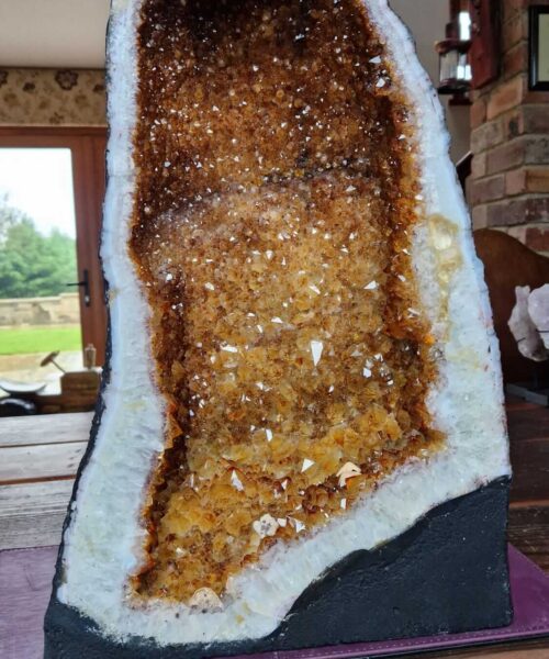 Alternative view of Tall Citrine Geode 445 Crystal Cluster Druzy Premium Grade 33.78kg H50xW34xD21cm