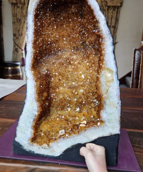 Tall Citrine Geode 445 Crystal Cluster Druzy Premium Grade 33.78kg H50xW34xD21cm - Image 4