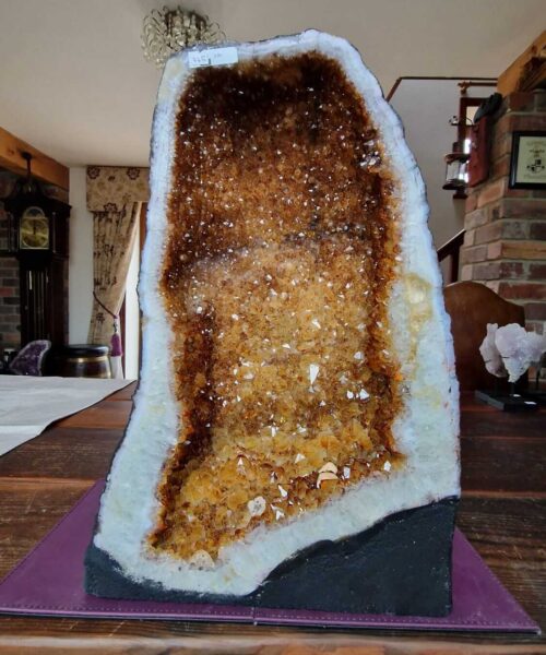 Tall Citrine Geode 445 Crystal Cluster Druzy Premium Grade 33.78kg H50xW34xD21cm - Image 7
