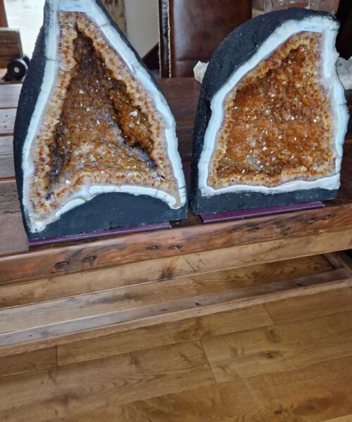 Citrine Geode Pair 427 & 428 Crystal Cluster Druzy Premium Grade 24kg each H38xW29xD24cm (can split) - Image 10