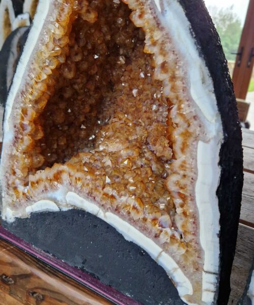 Citrine Geode Pair 427 & 428 Crystal Cluster Druzy Premium Grade 24kg each H38xW29xD24cm (can split) - Image 5