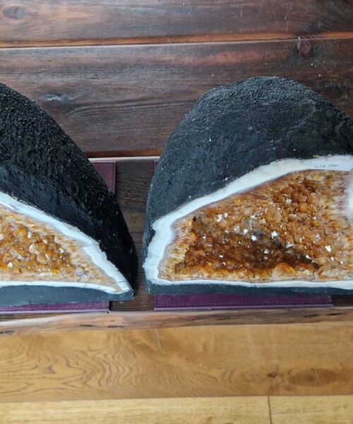 Citrine Geode Pair 427 & 428 Crystal Cluster Druzy Premium Grade 24kg each H38xW29xD24cm (can split) - Image 9