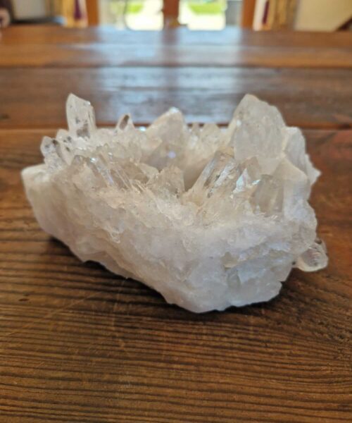 Alternative view of Large Premium Rock Crystal Quartz Candle Holder 1 Clear Crystal White Tealight Holders 966g H7xW16.5xD12.5cm