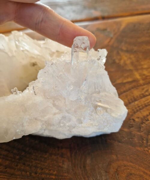 Large Premium Rock Crystal Quartz Candle Holder 1 Clear Crystal White Tealight Holders 966g H7xW16.5xD12.5cm - Image 7
