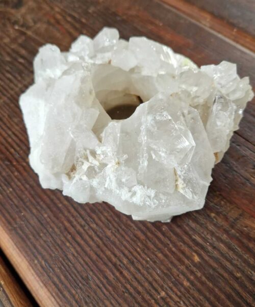 Large Premium Rock Crystal Quartz Candle Holder 15 Clear Crystal White Tealight Holders 1.234g H8xW14xD12.5cm - Image 5