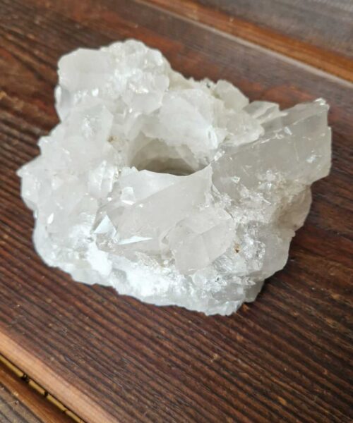 Large Premium Rock Crystal Quartz Candle Holder 16 Clear Crystal White Tealight Holders 1.295g H7xW15xD11.5cm - Image 3