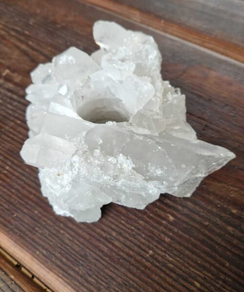 Large Premium Rock Crystal Quartz Candle Holder 16 Clear Crystal White Tealight Holders 1.295g H7xW15xD11.5cm - Image 4