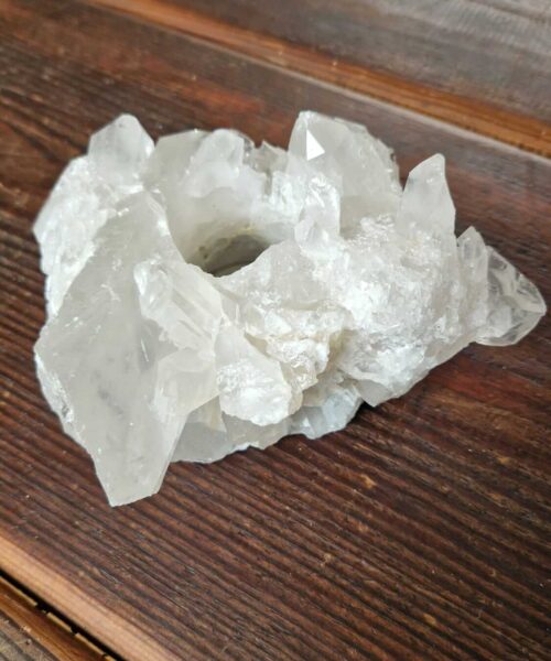 Large Premium Rock Crystal Quartz Candle Holder 16 Clear Crystal White Tealight Holders 1.295g H7xW15xD11.5cm - Image 5