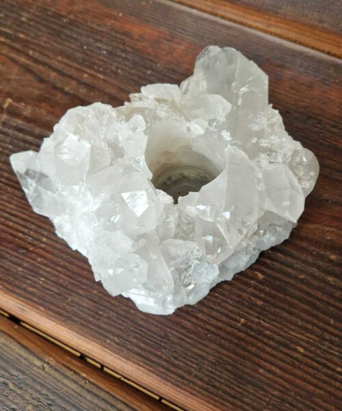 Large Premium Rock Crystal Quartz Candle Holder 16 Clear Crystal White Tealight Holders 1.295g H7xW15xD11.5cm - Image 8