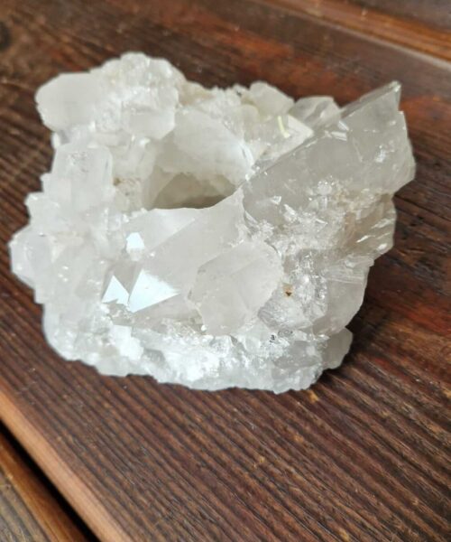 Large Premium Rock Crystal Quartz Candle Holder 16 Clear Crystal White Tealight Holders 1.295g H7xW15xD11.5cm - Image 9