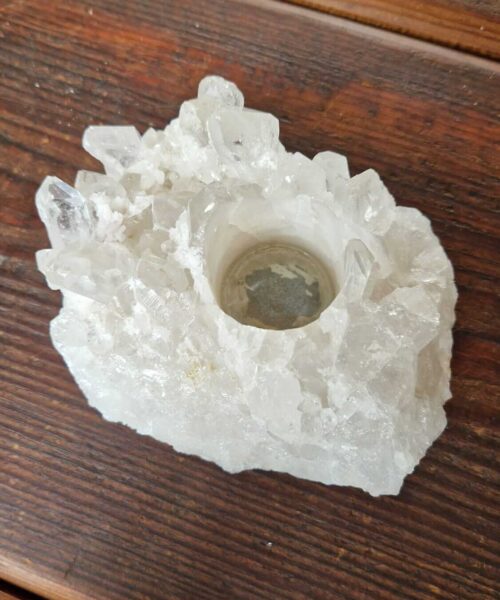 Large Premium Rock Crystal Quartz Candle Holder 17 Clear Crystal White Tealight Holders 1.066g H6xW13.5xD11cm - Image 6
