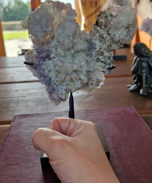 Amethyst Flower 12 Crystal Formation Rare Cluster on Stand 471g H20xW13.5xD7cm - Image 6