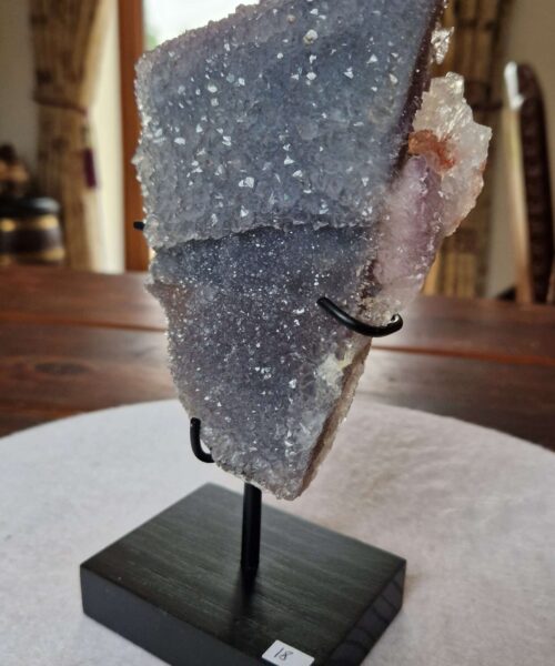 Alternative view of Amethyst Flower 18 Crystal Formation Rare Cluster on Stand 608g H21xW11xD7cm