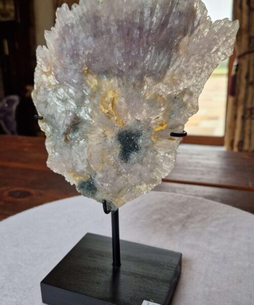 Alternative view of Amethyst Flower 20 Crystal Formation Rare Cluster on Stand 549g H23.5xW16xD8cm