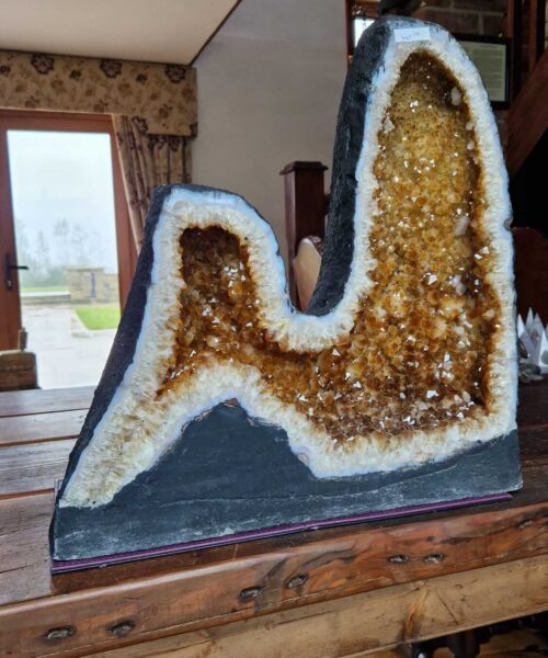 Alternative view of Tall Citrine Geode 447 Crystal Cluster Druzy Premium Grade 44.38kg H52xW52xD20cm