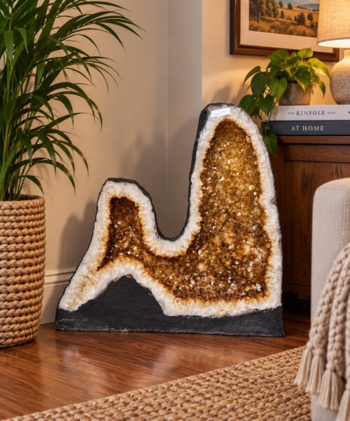 Tall Citrine Geode 447 Crystal Cluster Druzy Premium Grade 44.38kg H52xW52xD20cm