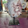 Pink Amethyst Natural Slice 5 on Stand 2.720g H31xW20xD12cm