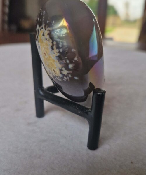 Agate Angel Aura Heart on Stand 29, Aura, Titanium, Cluster, Crystal, Gemstone 338g – H7.5xW9xD5cm - Image 3