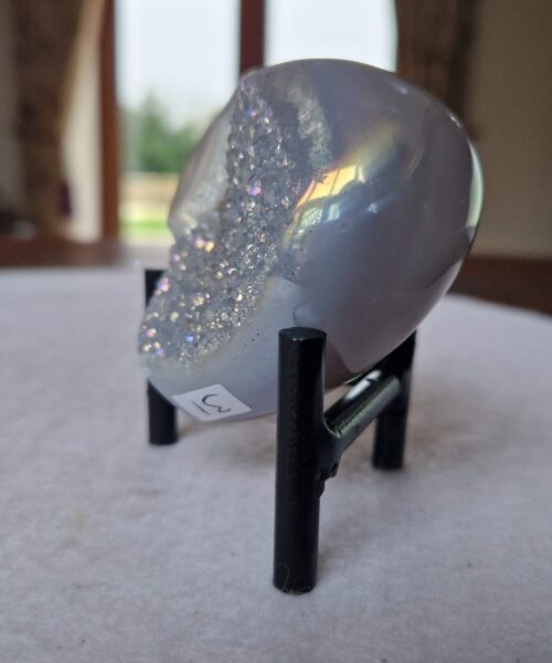 Agate Angel Aura Heart on Stand 31, Aura, Titanium, Cluster, Crystal, Gemstone 303g – H6.5xW7.5xD5cm - Image 9