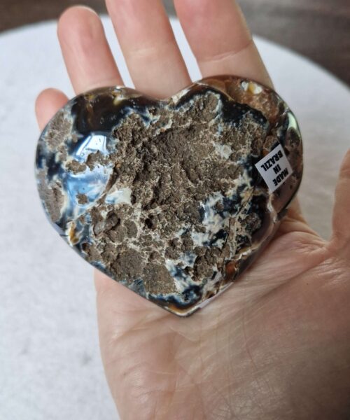 Agate Angel Aura Heart on Stand 32, Aura, Titanium, Cluster, Crystal, Gemstone 243g – H7xW8.5xD5cm - Image 8