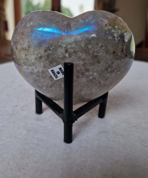 Agate Angel Aura Heart on Stand 33, Aura, Titanium, Cluster, Crystal, Gemstone 410g – H8.5xW9xD5cm - Image 4