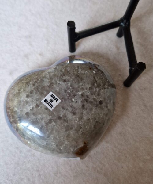Agate Angel Aura Heart on Stand 33, Aura, Titanium, Cluster, Crystal, Gemstone 410g – H8.5xW9xD5cm - Image 6