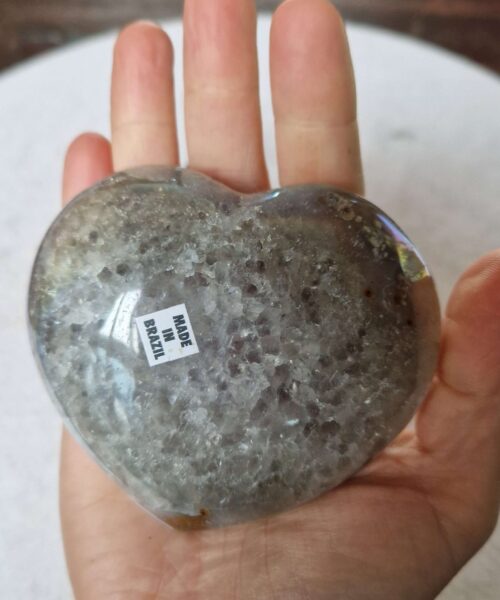 Agate Angel Aura Heart on Stand 33, Aura, Titanium, Cluster, Crystal, Gemstone 410g – H8.5xW9xD5cm - Image 8