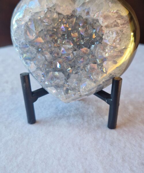 Agate Angel Aura Heart on Stand 35, Aura, Titanium, Cluster, Crystal, Gemstone 421g – H8xW9xD5cm