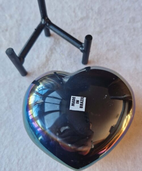 Agate Angel Aura Heart on Stand 35, Aura, Titanium, Cluster, Crystal, Gemstone 421g – H8xW9xD5cm - Image 3