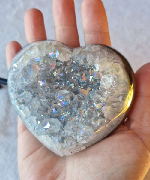 Agate Angel Aura Heart on Stand 35, Aura, Titanium, Cluster, Crystal, Gemstone 421g – H8xW9xD5cm - Image 4
