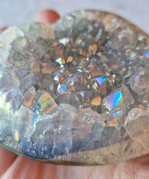 Agate Angel Aura Heart on Stand 35, Aura, Titanium, Cluster, Crystal, Gemstone 421g – H8xW9xD5cm - Image 5