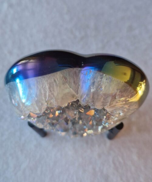 Agate Angel Aura Heart on Stand 35, Aura, Titanium, Cluster, Crystal, Gemstone 421g – H8xW9xD5cm - Image 6