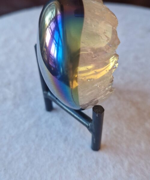 Agate Angel Aura Heart on Stand 35, Aura, Titanium, Cluster, Crystal, Gemstone 421g – H8xW9xD5cm - Image 7