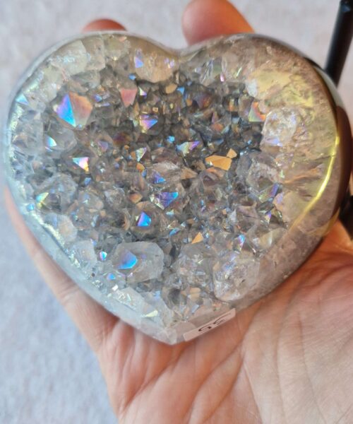 Agate Angel Aura Heart on Stand 35, Aura, Titanium, Cluster, Crystal, Gemstone 421g – H8xW9xD5cm - Image 8