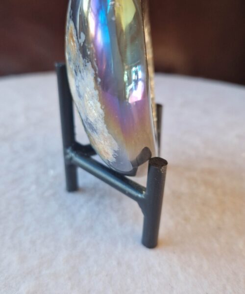 Agate Angel Aura Heart on Stand 36, Aura, Titanium, Cluster, Crystal, Gemstone 416g – H9.5xW9.5xD5cm - Image 2
